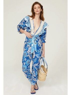 FARM Rio Blue Floral Jumpsuit